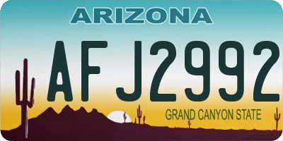AZ license plate AFJ2992