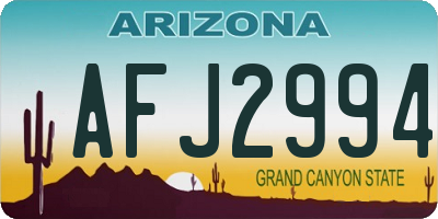 AZ license plate AFJ2994