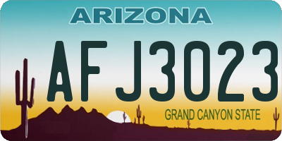 AZ license plate AFJ3023