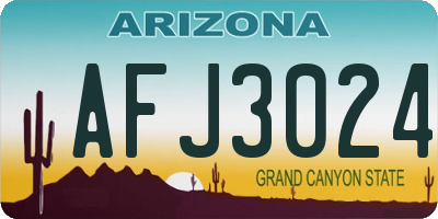 AZ license plate AFJ3024