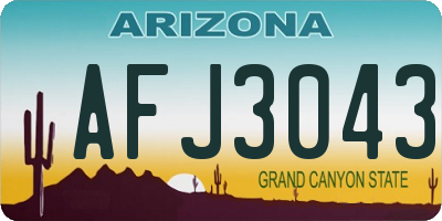 AZ license plate AFJ3043