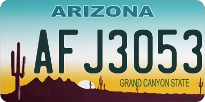 AZ license plate AFJ3053