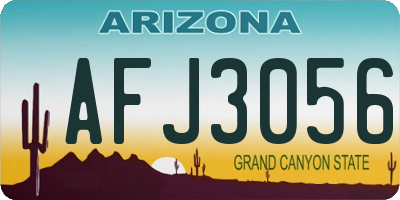 AZ license plate AFJ3056