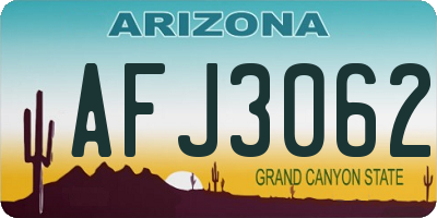 AZ license plate AFJ3062