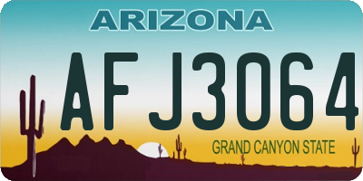 AZ license plate AFJ3064