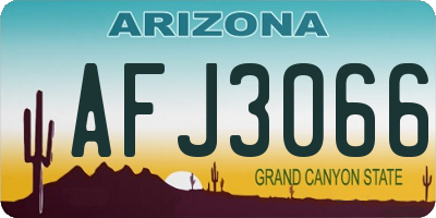 AZ license plate AFJ3066