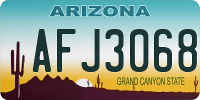 AZ license plate AFJ3068