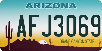AZ license plate AFJ3069