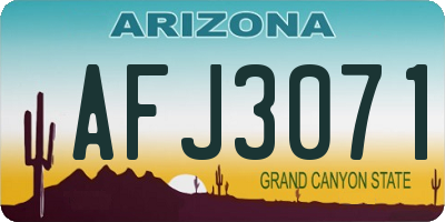 AZ license plate AFJ3071