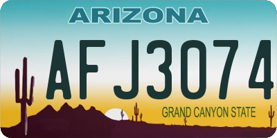 AZ license plate AFJ3074