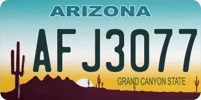 AZ license plate AFJ3077