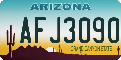 AZ license plate AFJ3090