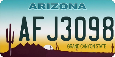 AZ license plate AFJ3098