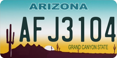 AZ license plate AFJ3104