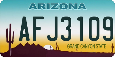 AZ license plate AFJ3109