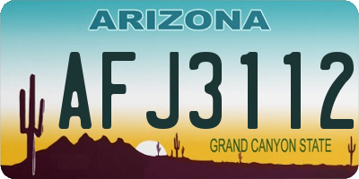 AZ license plate AFJ3112