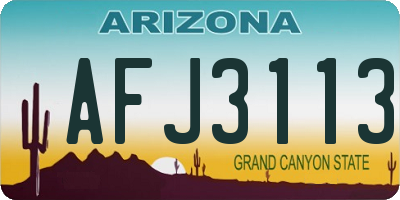 AZ license plate AFJ3113
