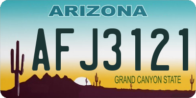 AZ license plate AFJ3121
