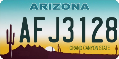 AZ license plate AFJ3128