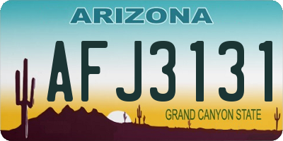 AZ license plate AFJ3131