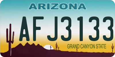AZ license plate AFJ3133