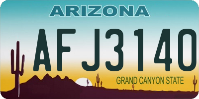 AZ license plate AFJ3140