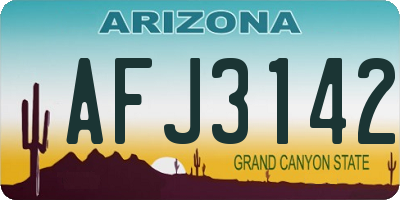 AZ license plate AFJ3142