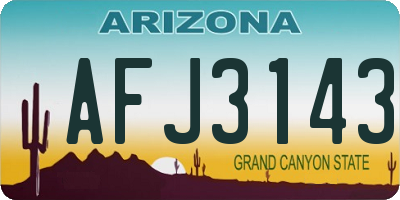 AZ license plate AFJ3143