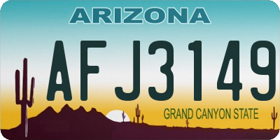 AZ license plate AFJ3149