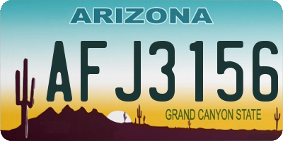 AZ license plate AFJ3156