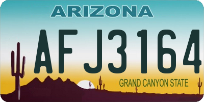 AZ license plate AFJ3164