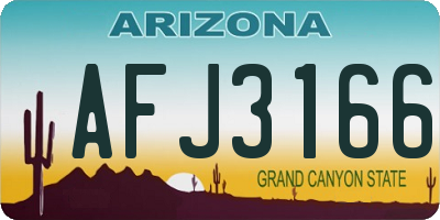 AZ license plate AFJ3166