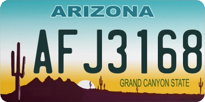 AZ license plate AFJ3168