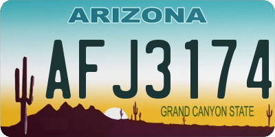 AZ license plate AFJ3174