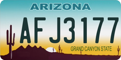 AZ license plate AFJ3177
