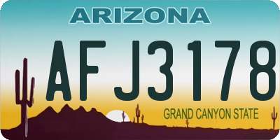 AZ license plate AFJ3178