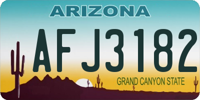AZ license plate AFJ3182