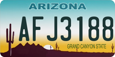AZ license plate AFJ3188