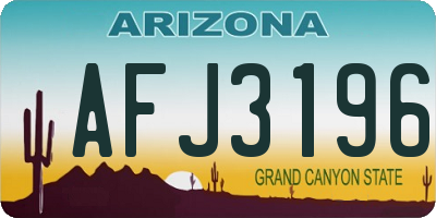 AZ license plate AFJ3196