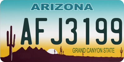 AZ license plate AFJ3199