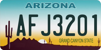 AZ license plate AFJ3201