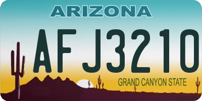 AZ license plate AFJ3210