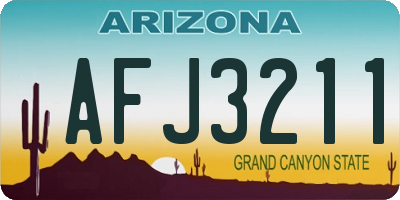 AZ license plate AFJ3211