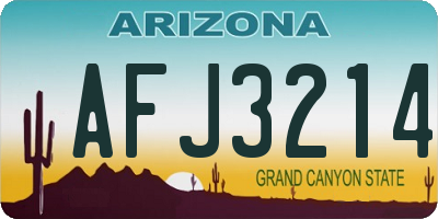AZ license plate AFJ3214