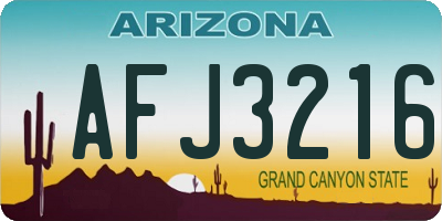 AZ license plate AFJ3216