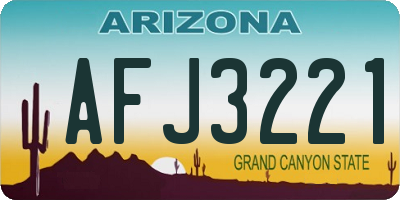 AZ license plate AFJ3221