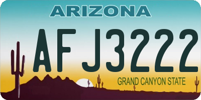 AZ license plate AFJ3222