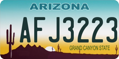 AZ license plate AFJ3223
