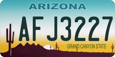 AZ license plate AFJ3227