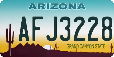AZ license plate AFJ3228